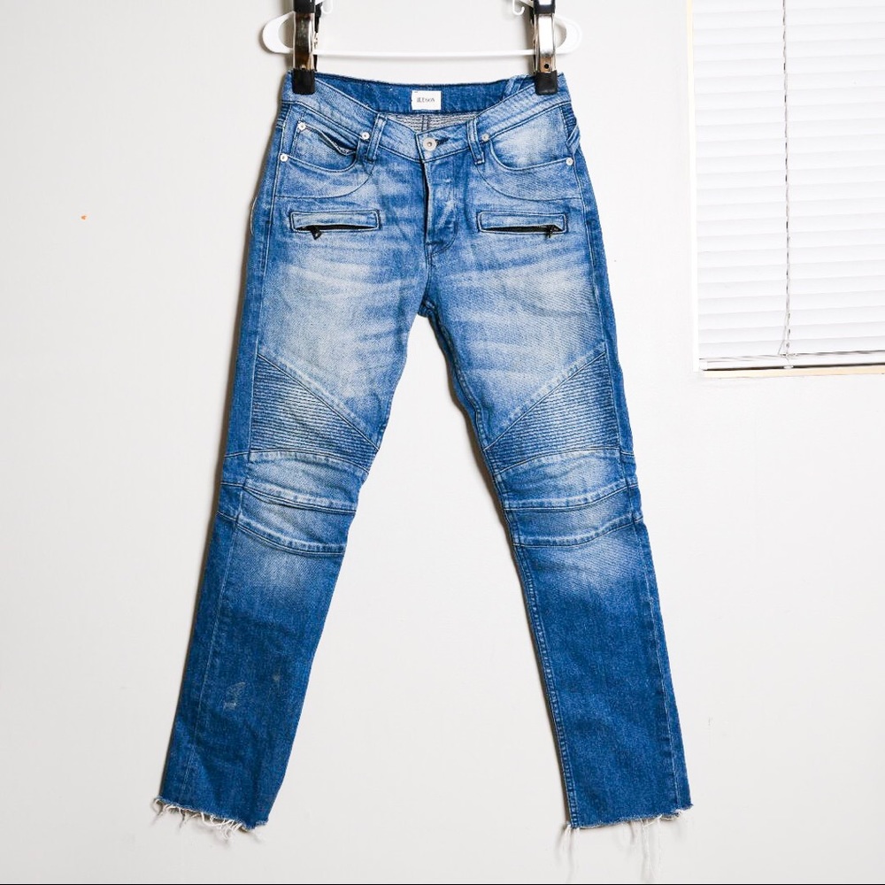 Hudson Mens Blinder Skinny Biker Jeans frayed